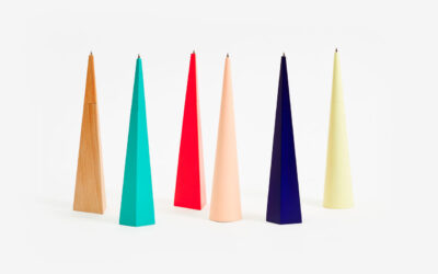 La serie di penne geometriche che stanno in piedi da sole