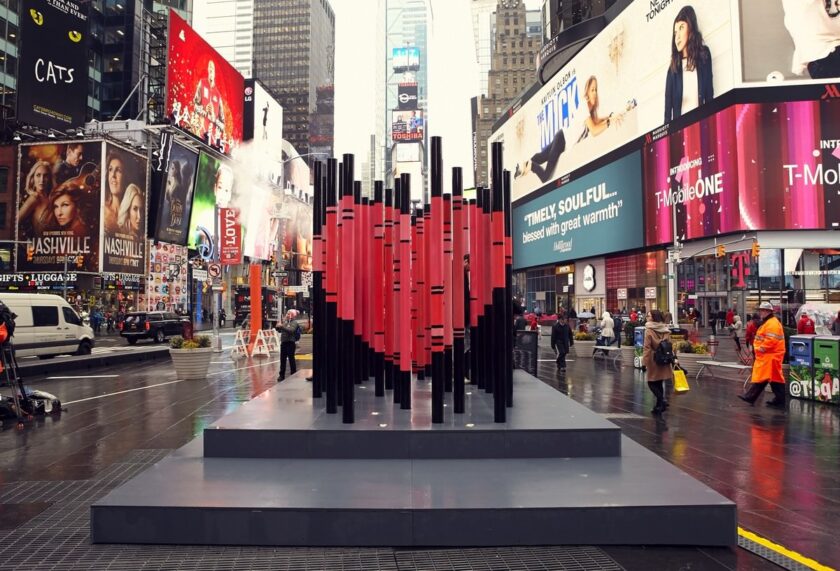 installazione in Times Square