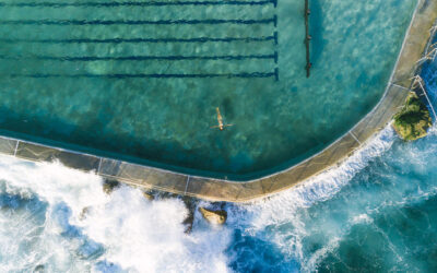 Foto aeree della vita a Bondi Beach in Australia