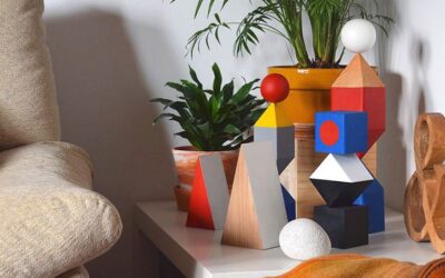 Objekts, a collection of geometric wooden sculptures