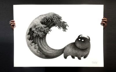 Il gatto nero illustrato da Kamwei Fong